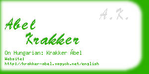 abel krakker business card